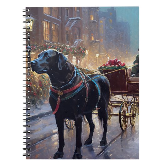 Black Labrador Kerstfeest Seizoen Notitieboek (Voorkant)