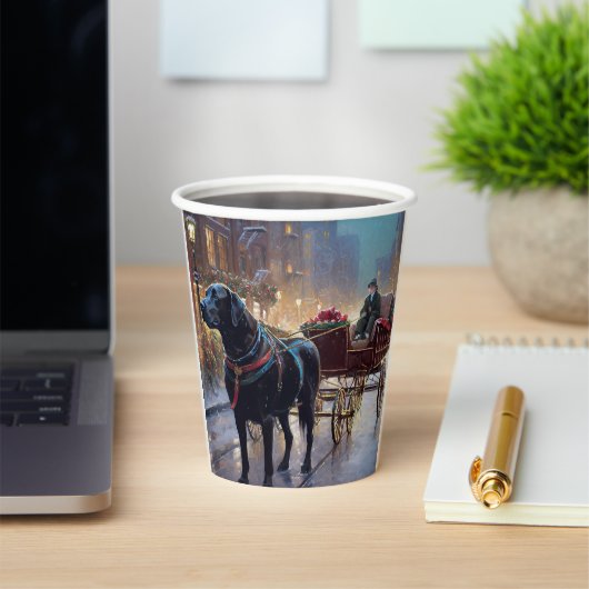 Black Labrador Kerstfeest Seizoen Papieren Bekers (Insitu)