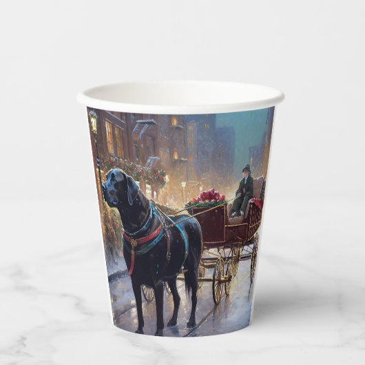 Black Labrador Kerstfeest Seizoen Papieren Bekers (Voorkant)