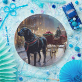 Black Labrador Kerstfeest Seizoen Papieren Bordje (Feest)