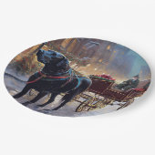 Black Labrador Kerstfeest Seizoen Papieren Bordje (Gekanteld)