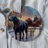 Black Labrador Kerstfeest Seizoen Ronde Button 6,0 Cm (In situ)