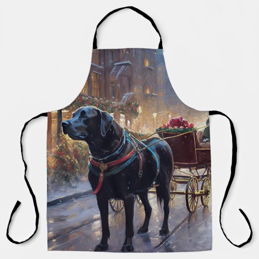 Black Labrador Kerstfeest Seizoen Schort (Voorkant)