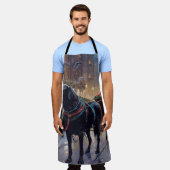 Black Labrador Kerstfeest Seizoen Schort (Gedragen)