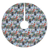 Black Labrador Kerstfeest Sneeuwscène Kerstboom Rok (Voorkant)