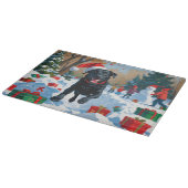 Black Labrador Kerstfeest Sneeuwscène Snijplank (Hoek)