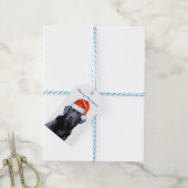 Black Labrador Kerstfeestdag Cute Santa Dog Cadeaulabel (Met Touw)