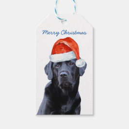Black Labrador Kerstfeestdag Cute Santa Dog Cadeaulabel