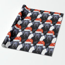 Black Labrador Kerstfeestdag Cute Santa Dog Cadeaupapier