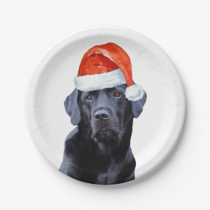Black Labrador Kerstfeestdag Cute Santa Dog Papieren Bordje
