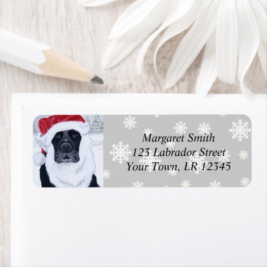 Black Labrador-kerstinloopadres Etiket (Insitu)