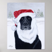 Black Labrador kerstkerstkerstwerk Poster (Voorkant)