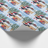 Black Labrador kerstkerstman Cadeaupapier (Hoek)