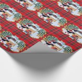 Black Labrador kerstkerstman Cadeaupapier (Hoek)