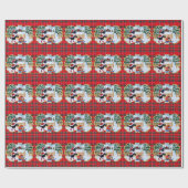 Black Labrador kerstkerstman Cadeaupapier (Vlak)