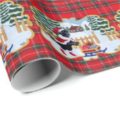 Black Labrador kerstkerstman Cadeaupapier (Rol Hoek)