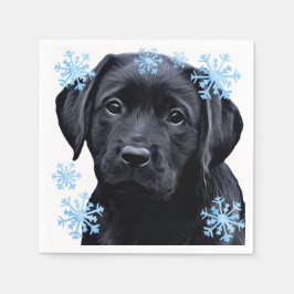 Black Labrador Kerstmis - Cute Dog Puppy Black Lab Servet