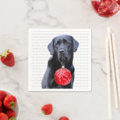 Black Labrador Kerstmis - Cute Dog Puppy Servet (Insitu)