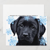 Black Labrador Kerstmis - Cute Puppy Black Lab Feestdagenkaart (Voorkant / Achterkant)