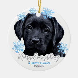 Black Labrador Kerstmis - Cute Puppy Black Lab Keramisch Ornament