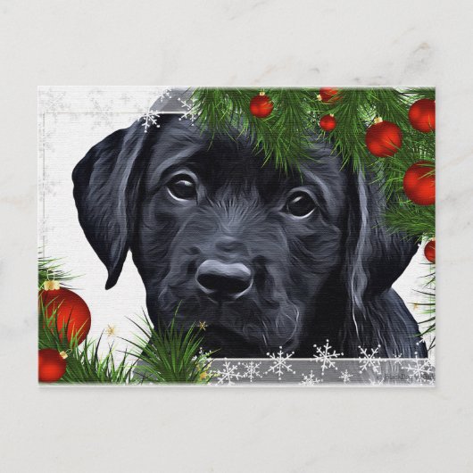 Black Labrador Kerstmis - Dog Holiday - Black Lab Briefkaart (Voorkant)