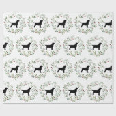 Black Labrador Kerstmis Wreatriever Dog Cadeaupapier (Vlak)