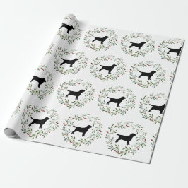 Black Labrador Kerstmis Wreatriever Dog Cadeaupapier