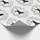 Black Labrador Kerstmis Wreatriever Dog Cadeaupapier (Hoek)