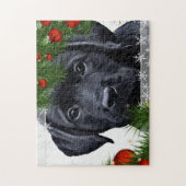 Black Labrador kerstpauppy Dog Legpuzzel (Verticaal)