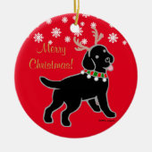 Black Labrador-kerststrijders Keramisch Ornament (Voorkant)