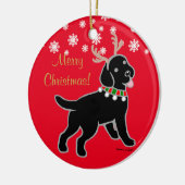 Black Labrador-kerststrijders Keramisch Ornament (Links)