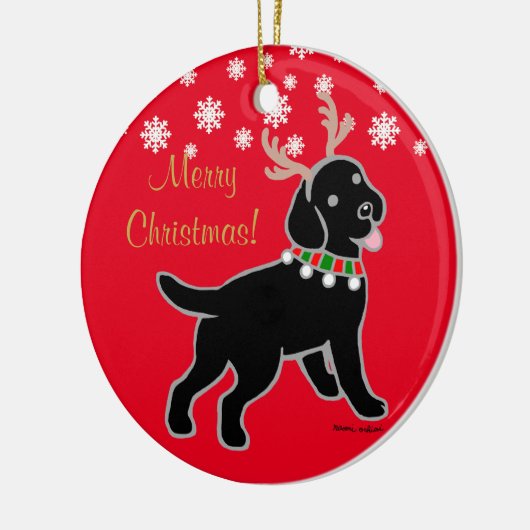 Black Labrador-kerststrijders Keramisch Ornament (Links)