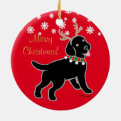Black Labrador-kerststrijders Keramisch Ornament (Achterkant)