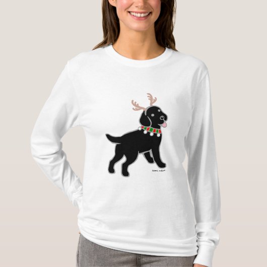 Black Labrador-kerststrijders T-shirt (Voorkant)