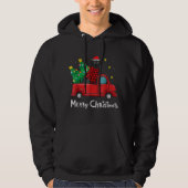 Black Labrador Kersttruck Tree Red Play Dog Hoodie (Voorkant)