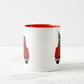 Black Labrador-kersttruck Tweekleurige Koffiemok (Center)