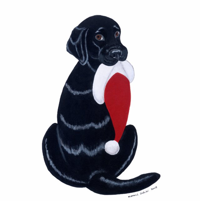Black Labrador kerstversiering Fotobeeldje Ornament (Voorkant)