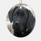 Black Labrador kerstversiering Keramisch Ornament (Links)