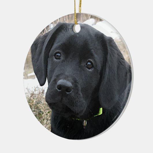 Black Labrador kerstversiering Keramisch Ornament (Links)