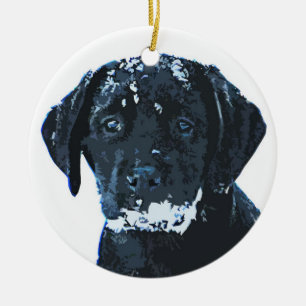 Black Labrador kerstversiering Keramisch Ornament
