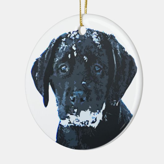 Black Labrador kerstversiering Keramisch Ornament (Links)
