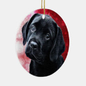 Black Labrador kerstversiering Keramisch Ornament (Rechts)