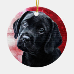 Black Labrador kerstversiering Keramisch Ornament