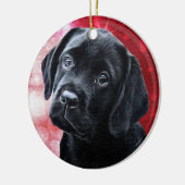 Black Labrador kerstversiering Keramisch Ornament (Links)