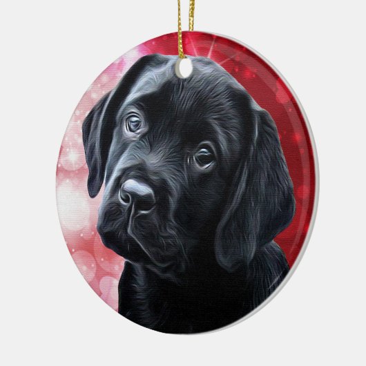 Black Labrador kerstversiering Keramisch Ornament (Links)