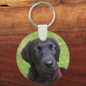 Black Labrador Key Ring Sleutelhanger (Voorkant)