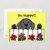 Black Labrador kijkt naar je Briefkaart (Voorkant / Achterkant)