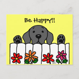 Black Labrador kijkt naar je Briefkaart