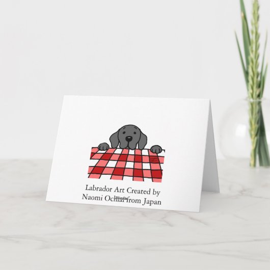 Black Labrador kijkt naar je keuken Kaart (Achterkant)