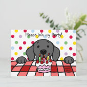 Black Labrador kijkt naar je verjaardag Kaart (Staand voorkant)